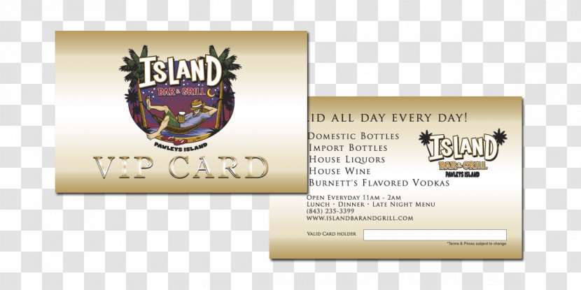 Island Bar & Grill Wine List Menu - Vip Card Design Transparent PNG