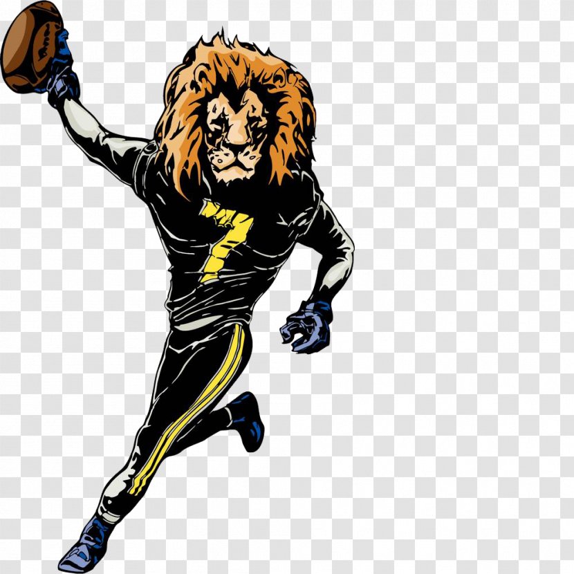 Lion Mascot Rugby Football Clip Art - Sport - The Lion. Transparent PNG
