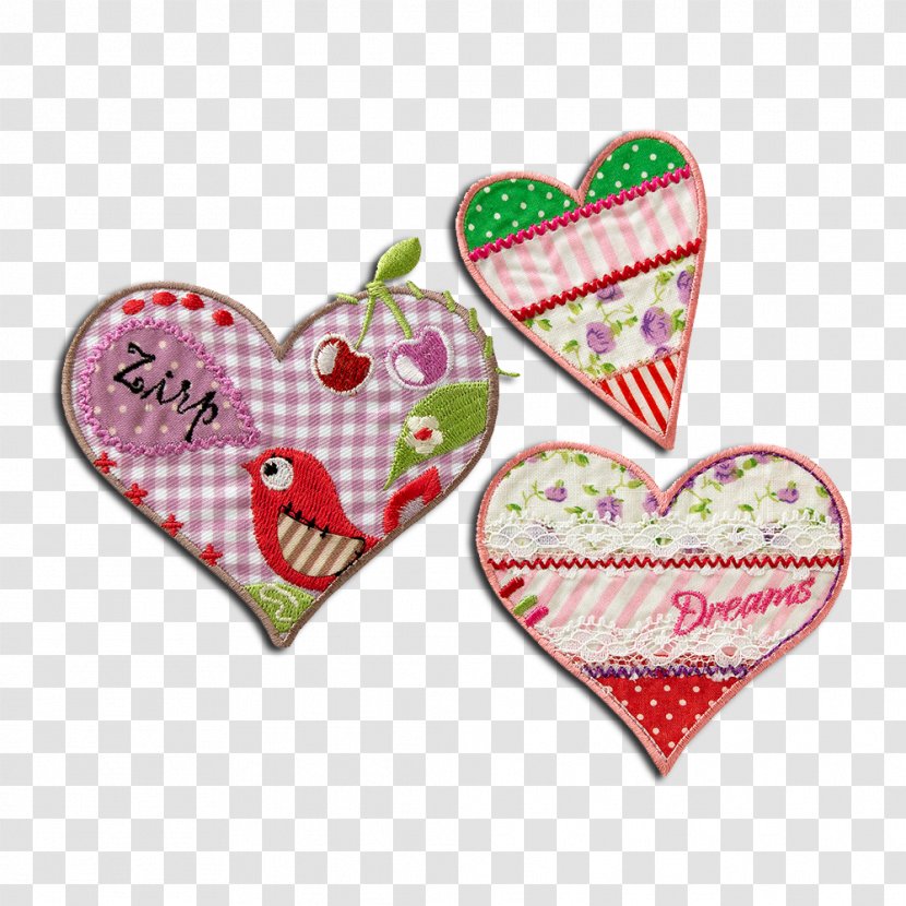 Embroidered Patch Heart Iron-on Appliqué Textile - Sewing Transparent PNG