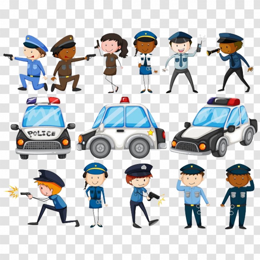 Police Officer Royalty-free Illustration - Human Behavior - Hand-painted Cartoon Car Transparent PNG