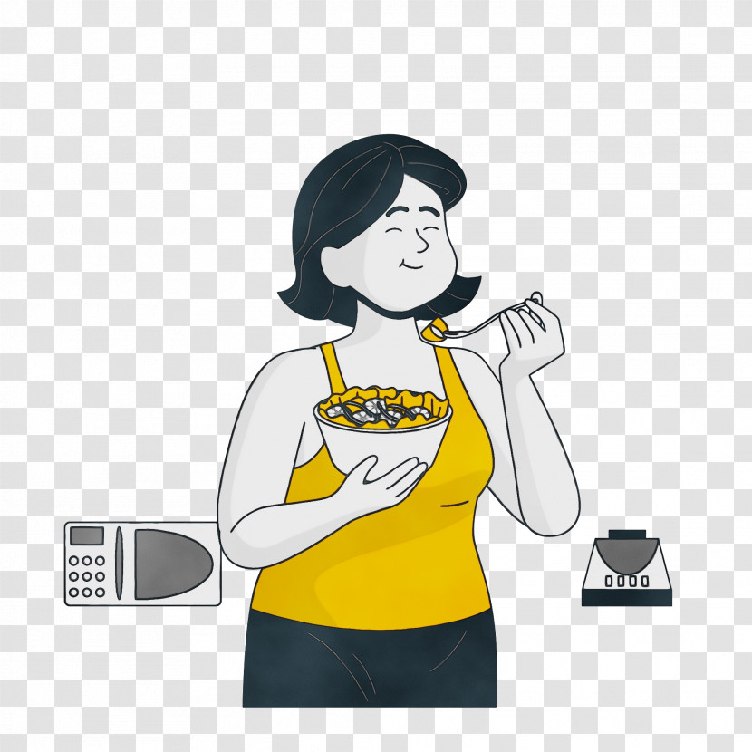T-shirt Sleeve Yellow Cartoon Text Transparent PNG