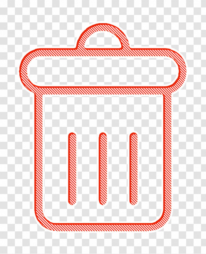 Delete Button Icon Tools And Utensils Bin - Rectangle Orange Transparent PNG