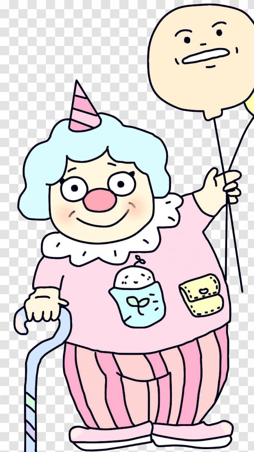 Clown Drawing - Flower - Holding A Balloon Transparent PNG