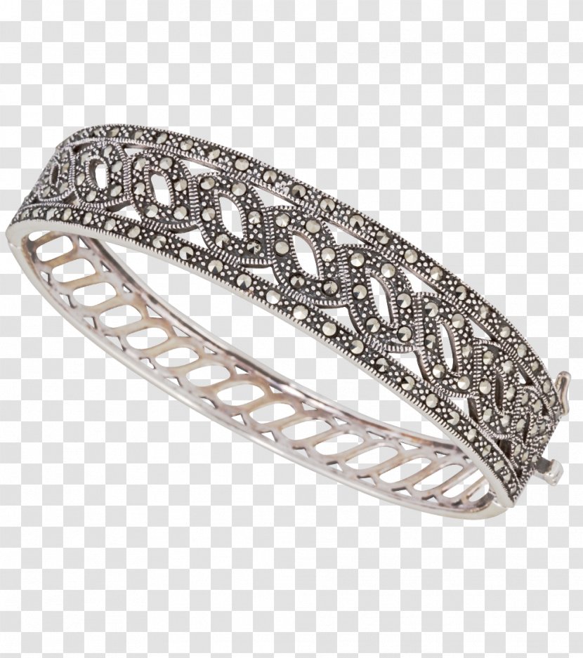 Bangle Silver Jewellery Bracelet Marcasite - Diamond Transparent PNG