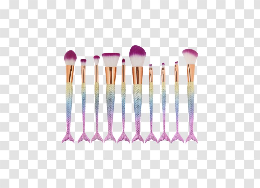 Makeup Brush Amazon.com Cosmetics Mermaid - Purple - Partial Flattening Transparent PNG