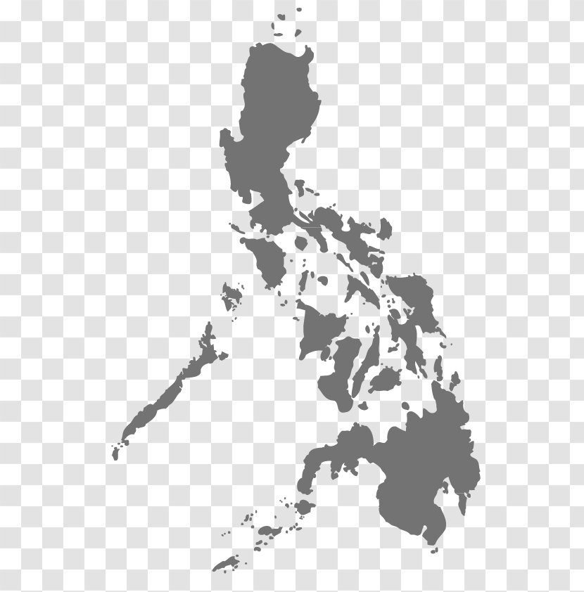 Philippines Map - Black And White Transparent PNG