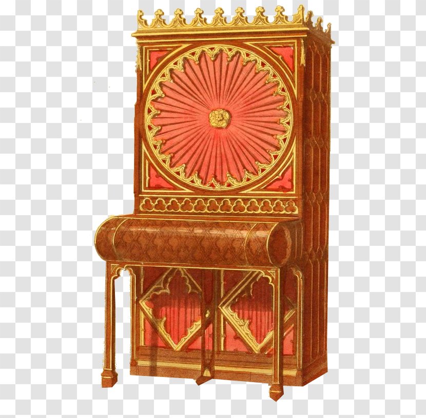 Throne Antique Carving - Furniture - Gothic Style Bookcase Transparent PNG