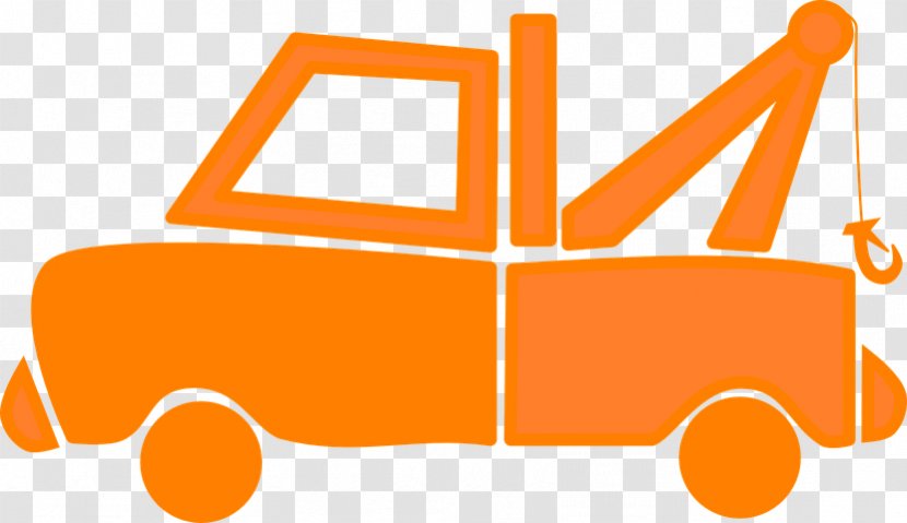 Car Cartoon - Tow Hitch - Orange Flatbed Truck Transparent PNG