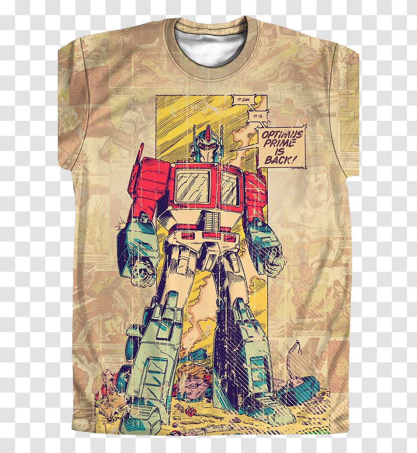 T-shirt Optimus Prime Costume Design - Sleeve - Comic Book Panel Transparent PNG