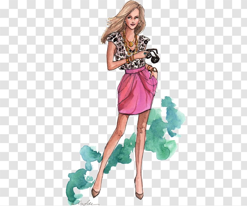 Fashion Illustration Drawing Design - Frame - Model Transparent PNG