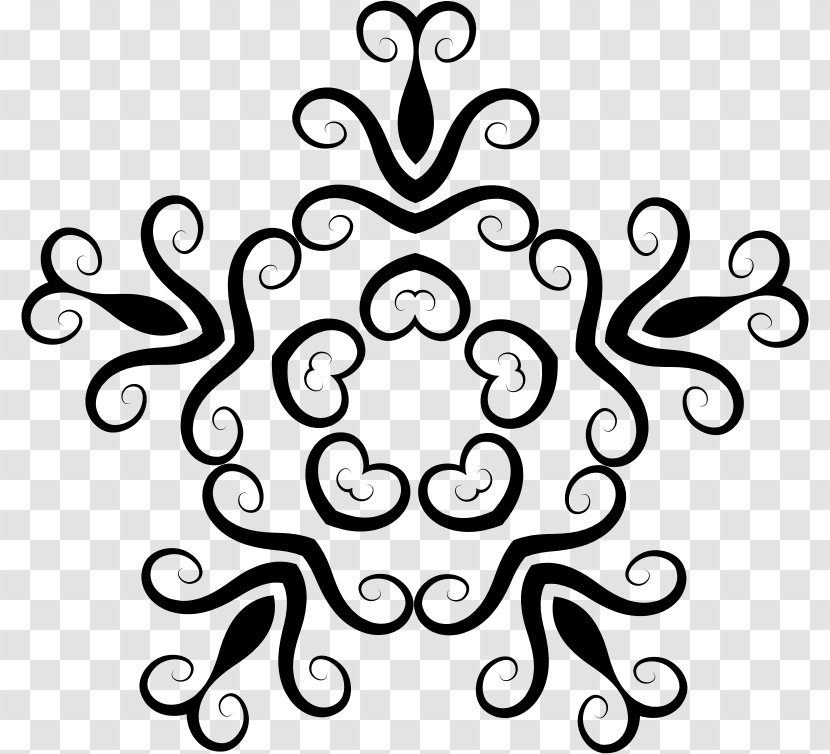 Line Art Visual Arts Clip - Monochrome Photography - Floral Shapes Transparent PNG