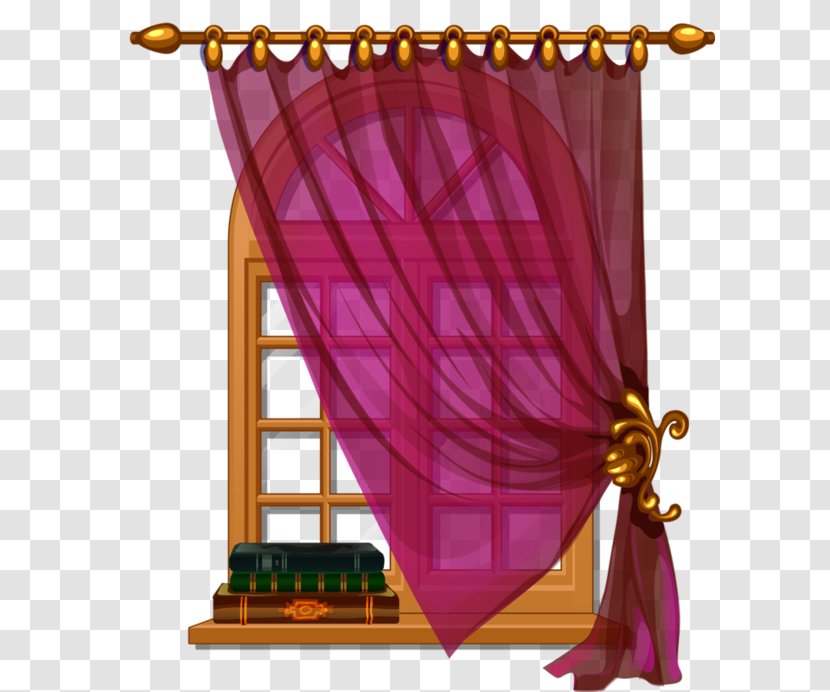 Curtain Window Blinds & Shades Treatment - House - Red Curtains Transparent PNG