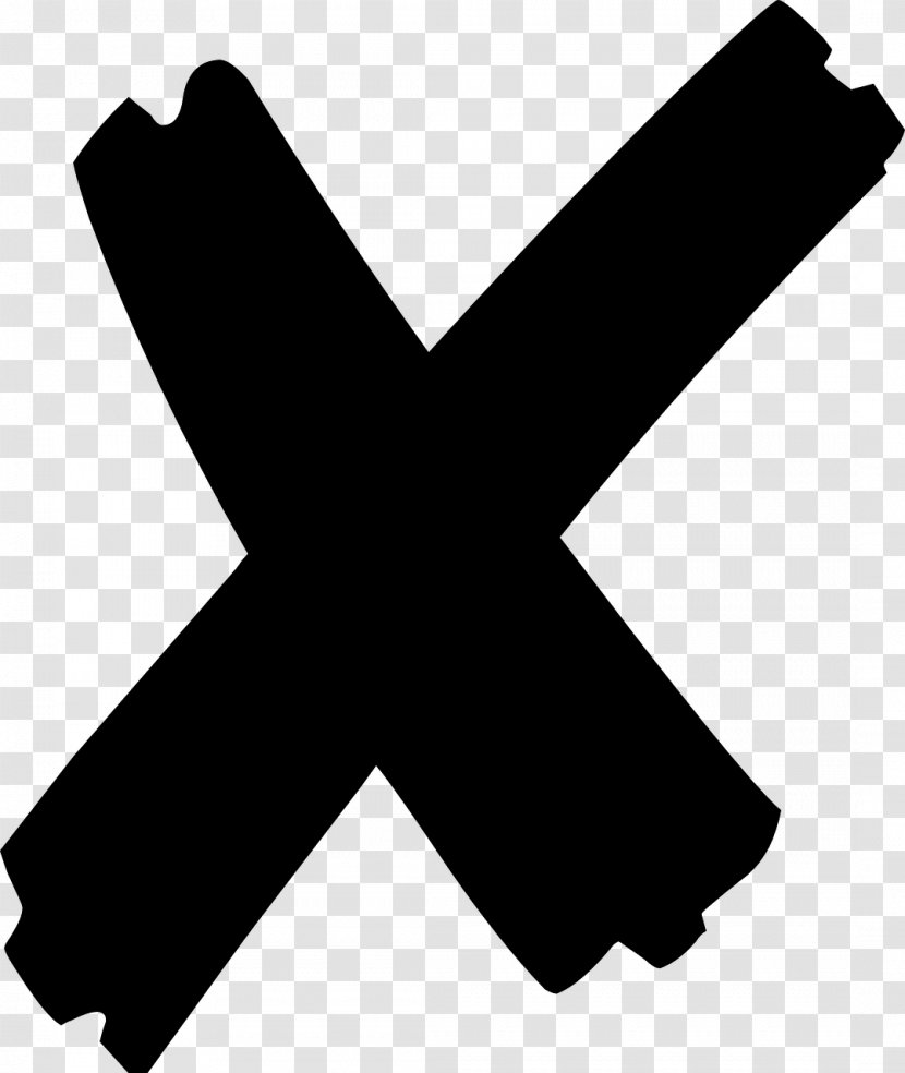 X Mark Check Clip Art - Black And White Transparent PNG
