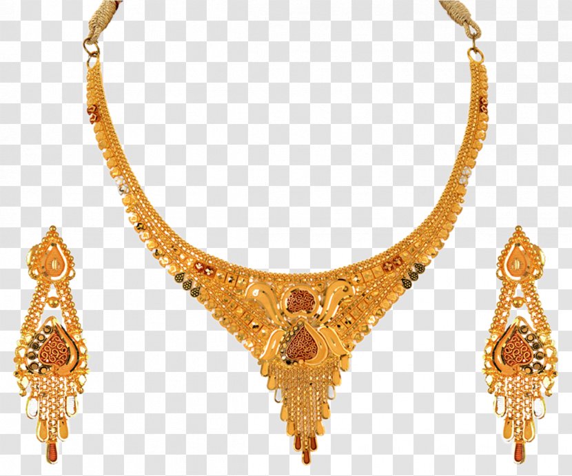 Earring Gold Jewellery Necklace Jewelry Design - Chain Transparent PNG