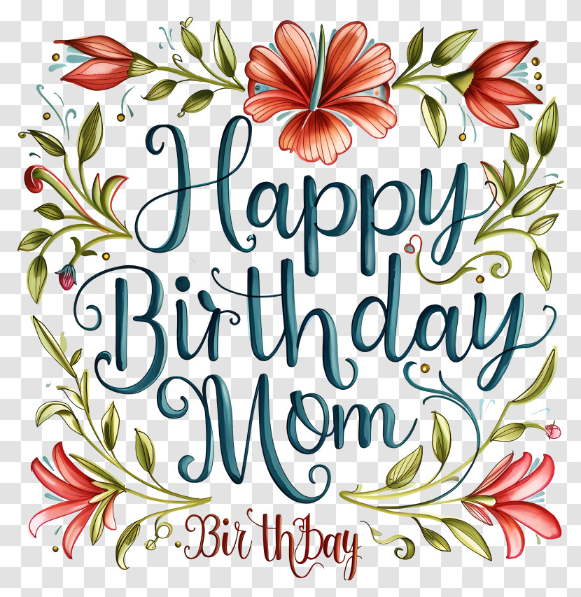 Happy Birthday Mom - Happy Birthday Mom Greeting Card Design Transparent PNG