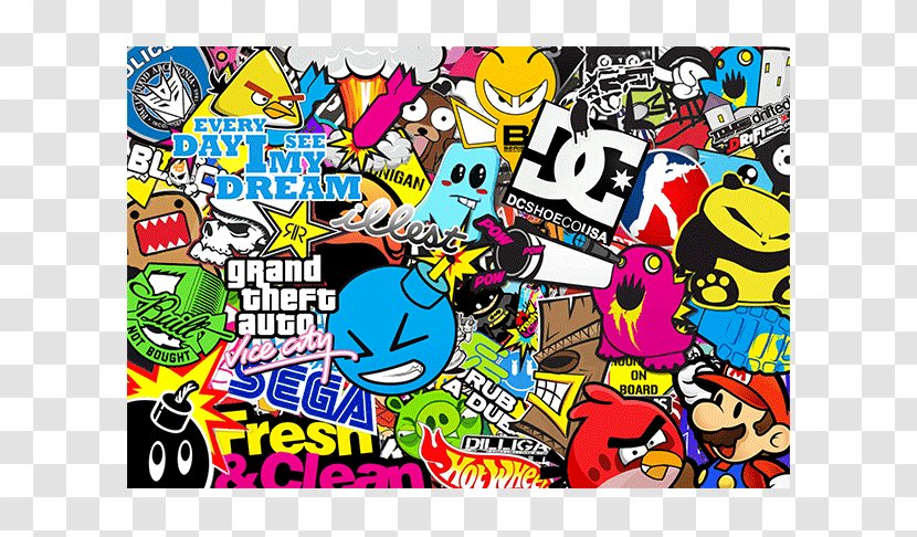 Sticker Bomb Art Desktop Wallpaper - Adhesive Transparent PNG