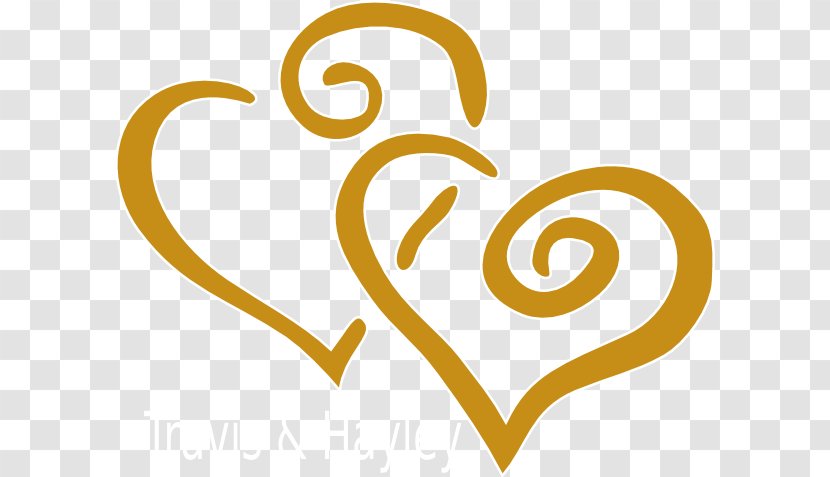 Wedding Invitation Anniversary Clip Art - Text - GOLD HEART Transparent PNG