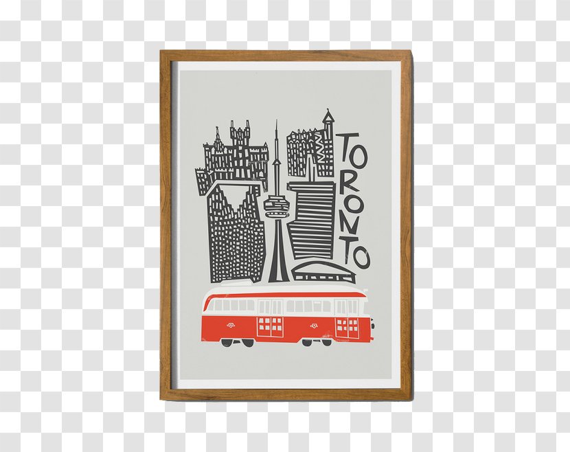 Toronto Tram Cityscape Printmaking Poster - Printing - Decorated City Transparent PNG