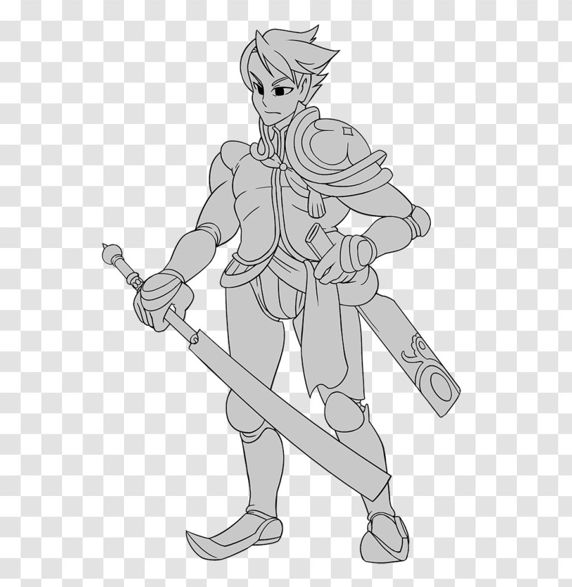 Line Art Cartoon Character Sketch - White - Online Rpg Avabel Action Transparent PNG