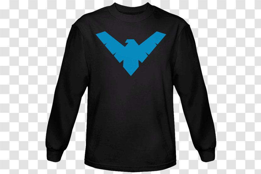 Long-sleeved T-shirt Nightwing Hoodie - Neck - Chimichanga Transparent PNG