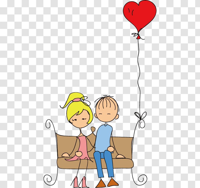 Drawing Valentines Day Clip Art - Silhouette - Creative Cartoon Couple Illustration Transparent PNG