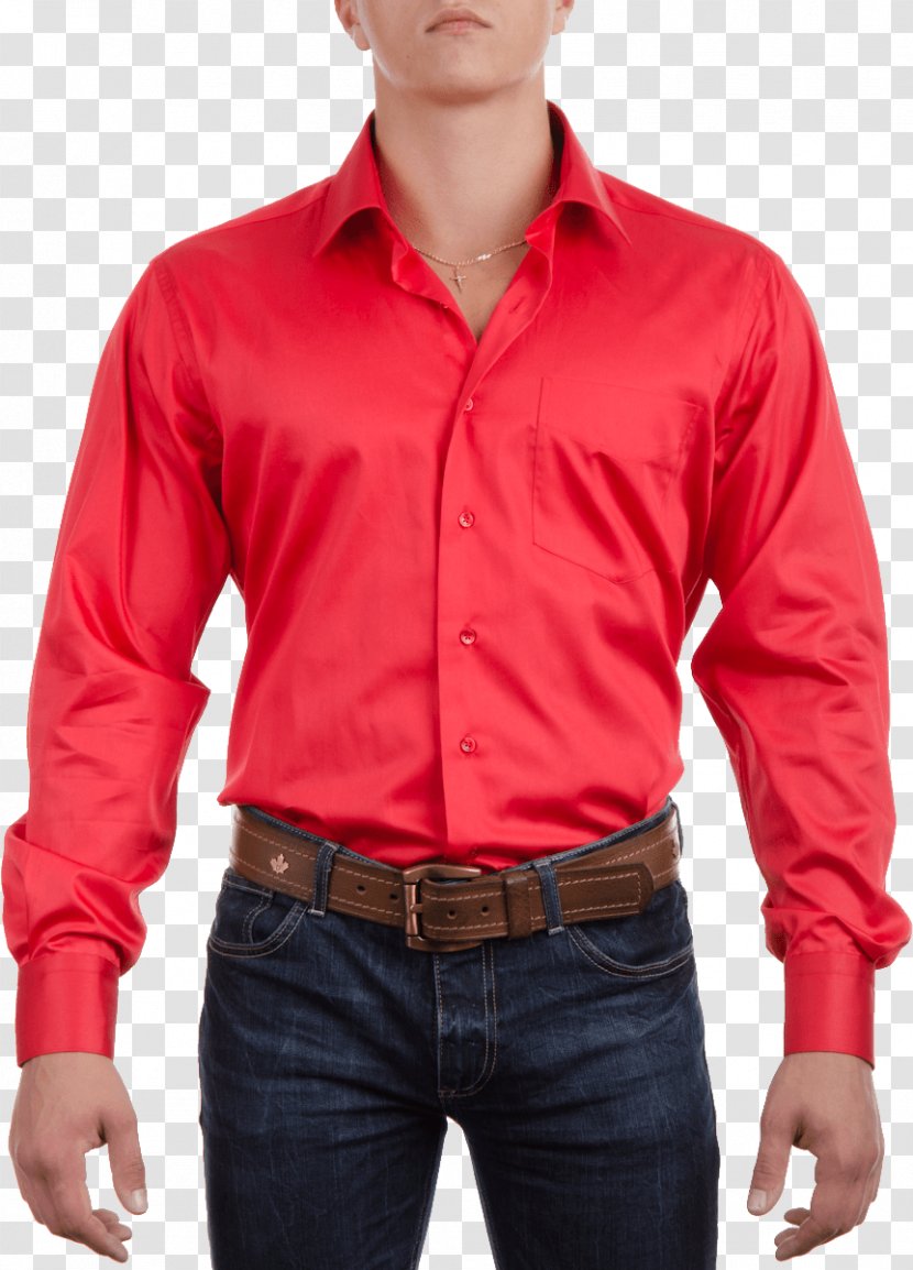 Long-sleeved T-shirt Fashion - Sweater - Red Dress Shirt Image Transparent PNG