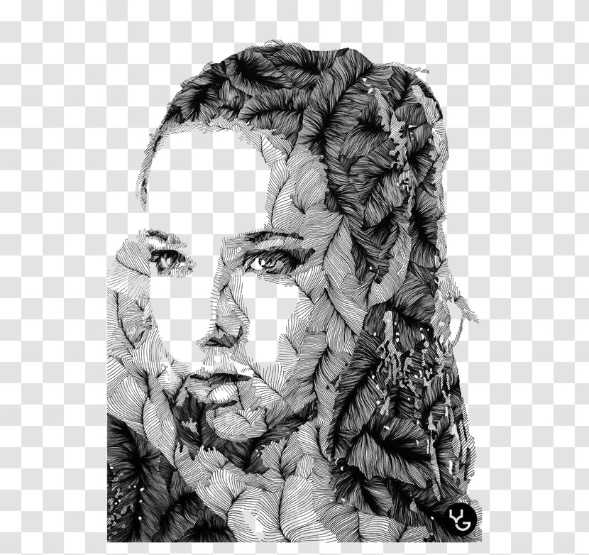 Vasilj Drawing Illustrator Art Illustration - Black And White - Creative Woman Avatar Transparent PNG