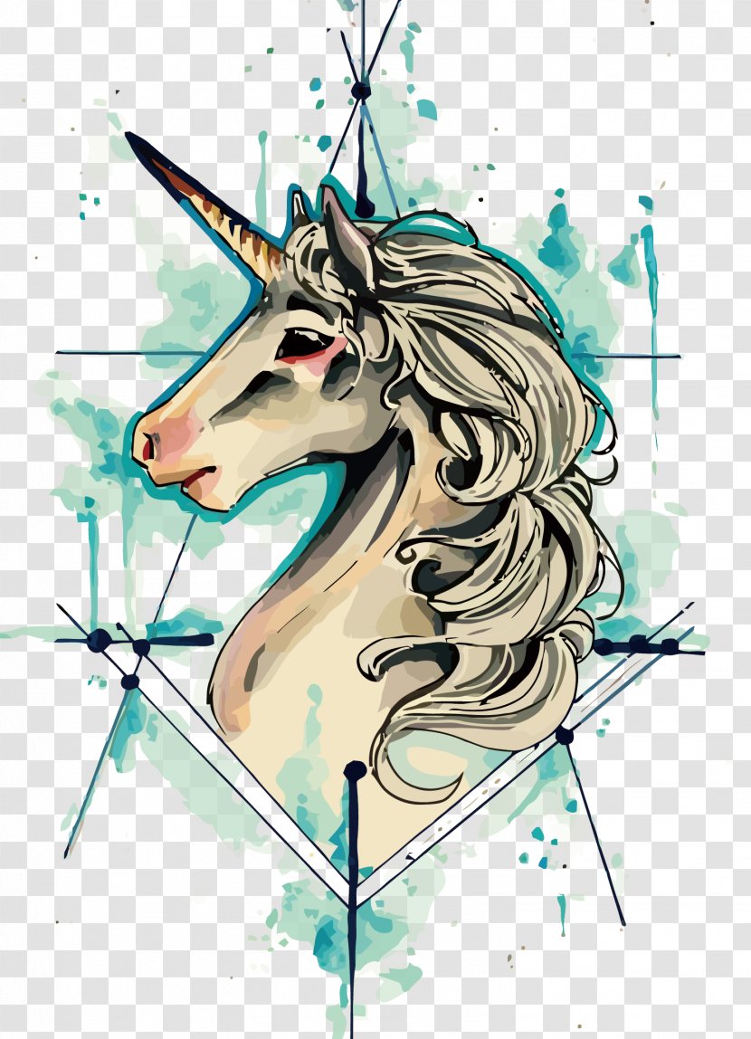 IPhone 8 Unicorn Tattoo Drawing Flash - Body Modification - Vector Transparent PNG