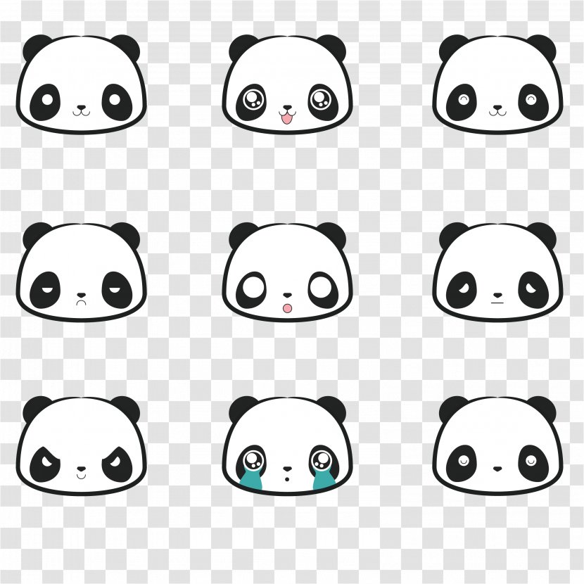 Giant Panda Cuteness - Technology - Cute Face Picture Vector Material Transparent PNG