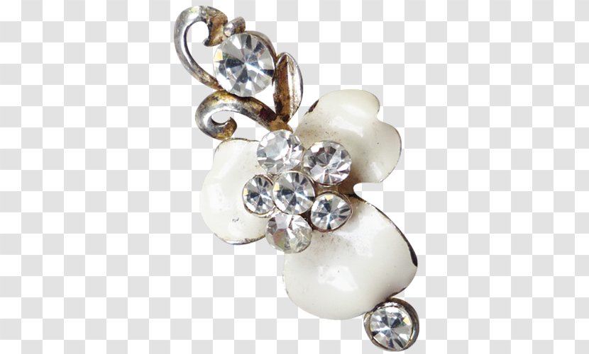 Earring Pearl Jewellery Brooch - Flowers Jewelry Material Transparent PNG