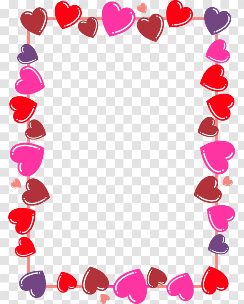 Heart Valentines Day Red Clip Art - Love - Boarder Transparent PNG