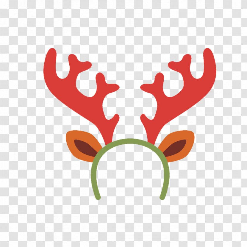 Rudolph Reindeer Moose Antler - Deer - Cartoon Headband Transparent PNG