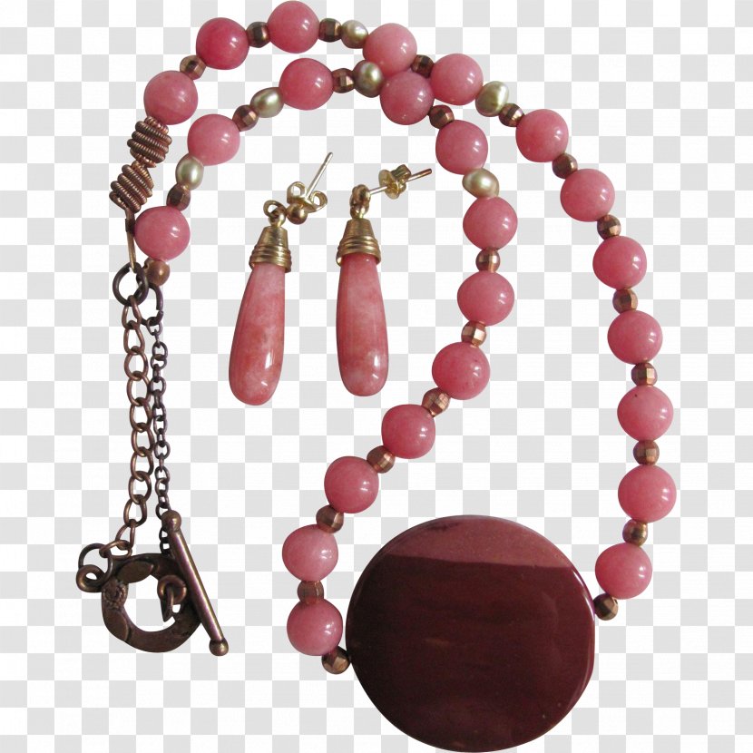 Necklace Bead Bracelet Gemstone Magenta Transparent PNG