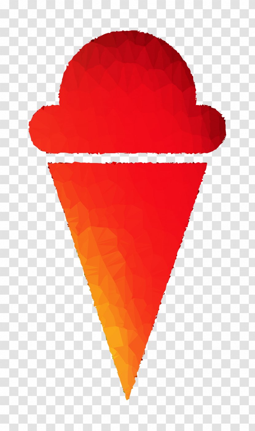 Ice Cream Cones Heart Orange S.A. - Food Transparent PNG