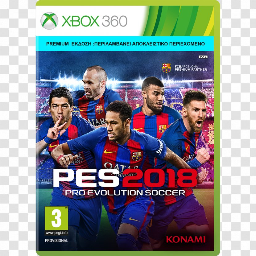 Pro Evolution Soccer 2018 Xbox 360 2017 One PlayStation 3 - Konami Transparent PNG