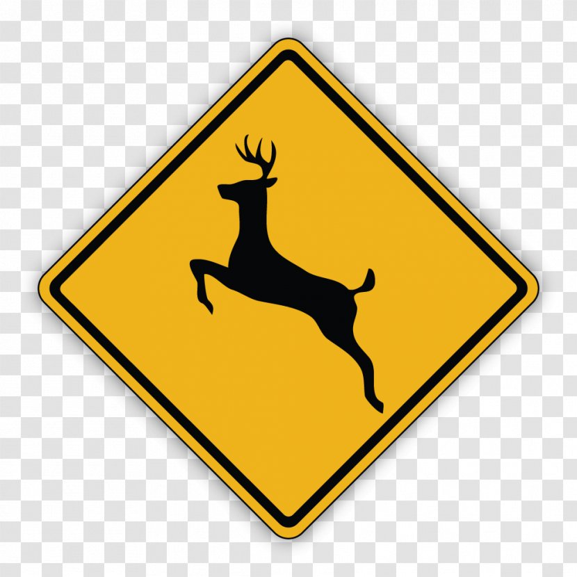 Deer Traffic Sign Moose Stock Photography - Highway - Aphalt Transparent PNG