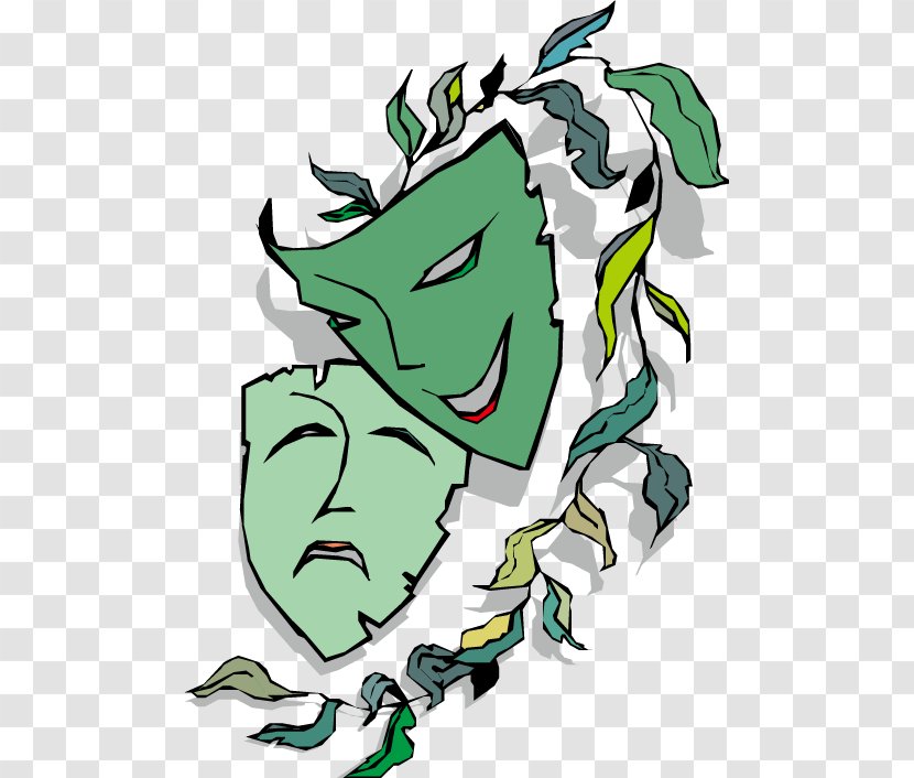 Theatre Play Tragedy Compagnia Teatrale Drama - Watercolor - Evil Green Vector Mask Transparent PNG