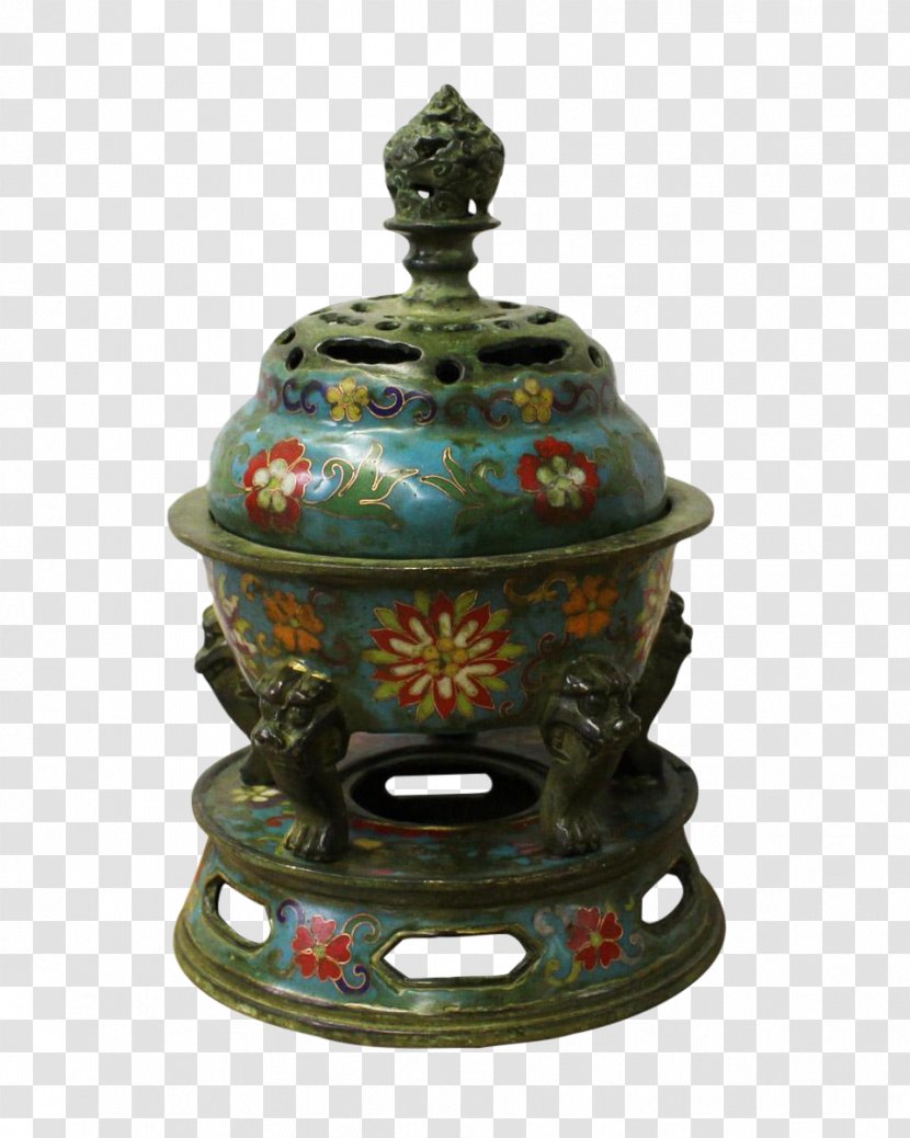 Chairish Ceramic Cloisonné Furniture Antique - Incense Burner Pot Transparent PNG