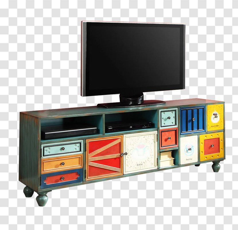 Television Cabinetry - Shelving - Colorful Wooden TV Cabinet To Do The Old Board Transparent PNG
