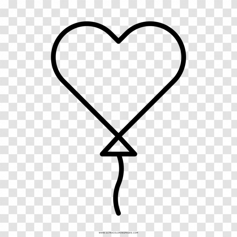 Coloring Book Heart Toy Balloon Drawing Transparent PNG