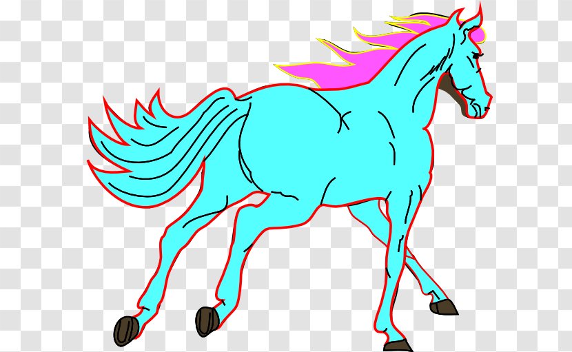 Horse Pony Foal Gray Clip Art - Pixabay - Blue Cliparts Transparent PNG