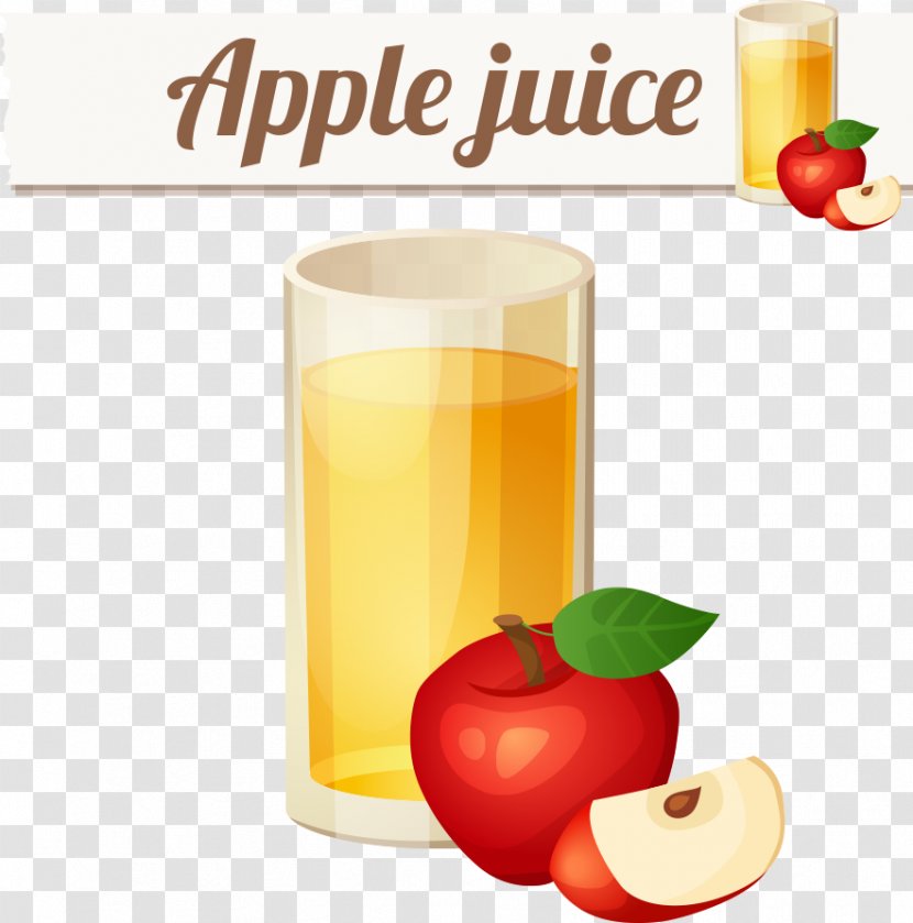 Smoothie Apple Juice Cider - Orange Drink - Vector Cartoon And Transparent PNG