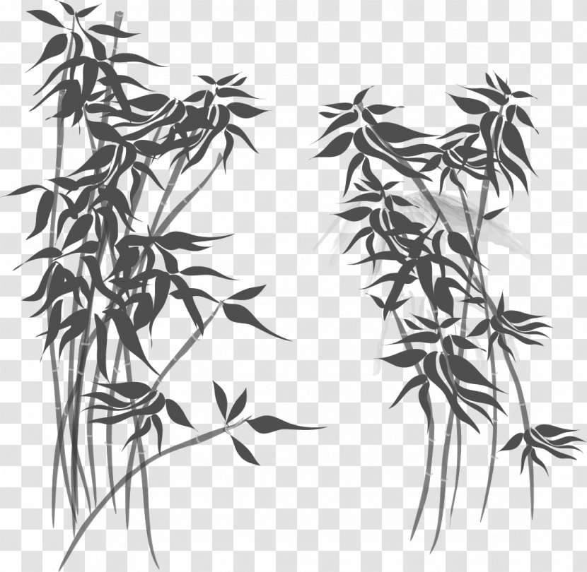 Ink Wash Painting Bamboo - Monochrome Photography Transparent PNG