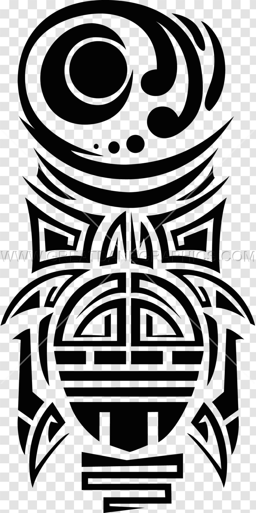 Turtle Totem Pole Clip Art - Monochrome Transparent PNG