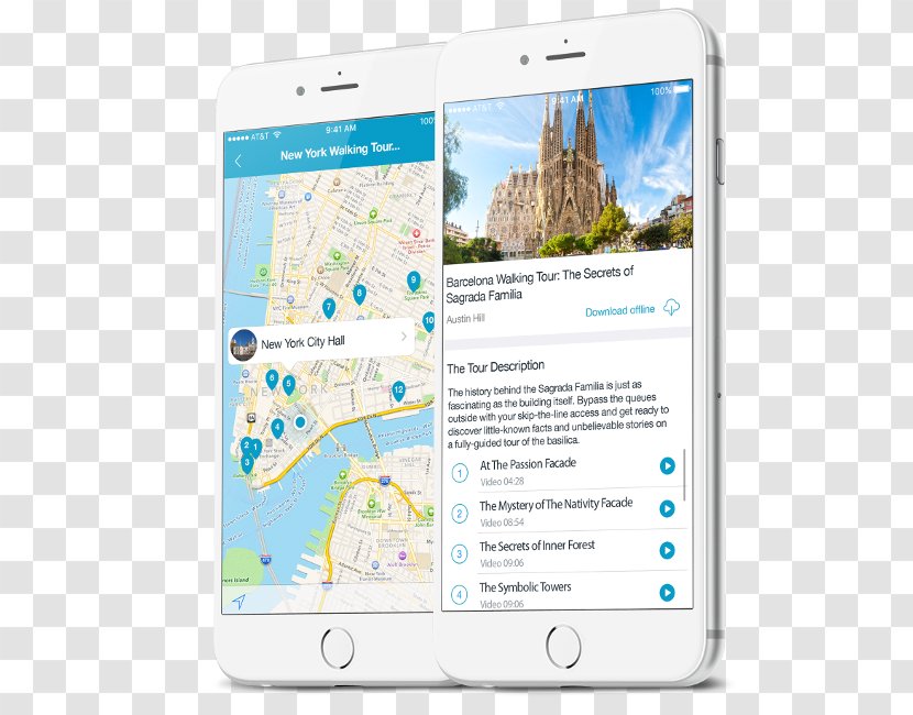 Smartphone Travel Tours Sagrada Família - Excursion - Mobile Navigation Page Transparent PNG