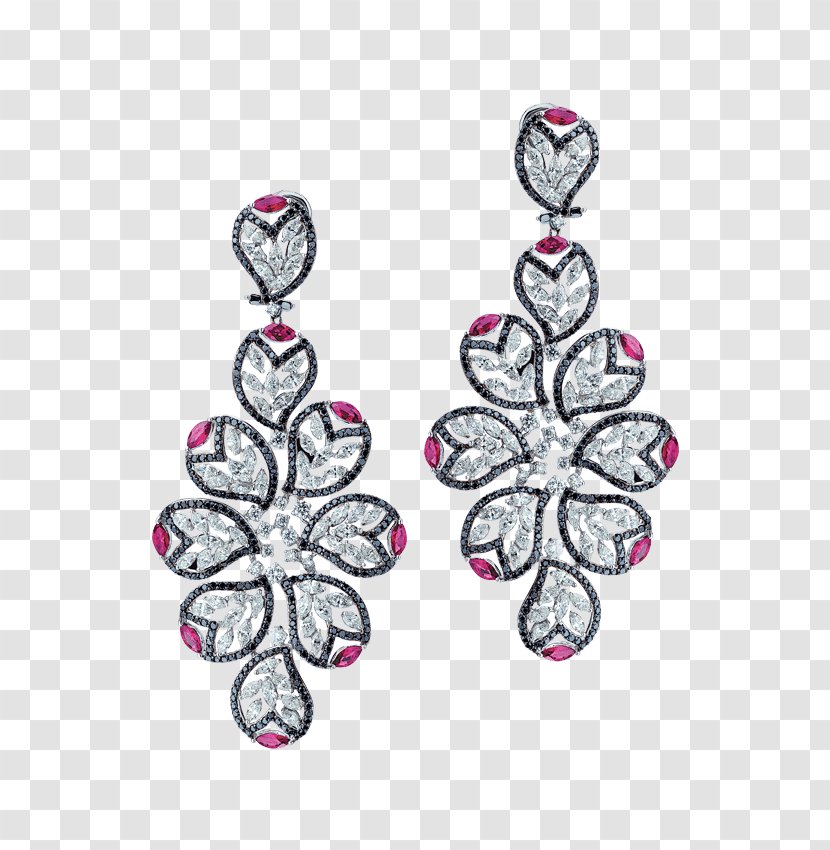 Ruby Earring Jewellery Bapalal Keshavlal Diamond - Earrings Transparent PNG