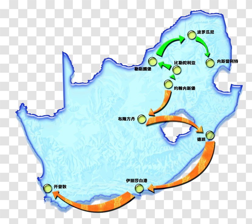 South Africa Map Arrow - World Transparent PNG