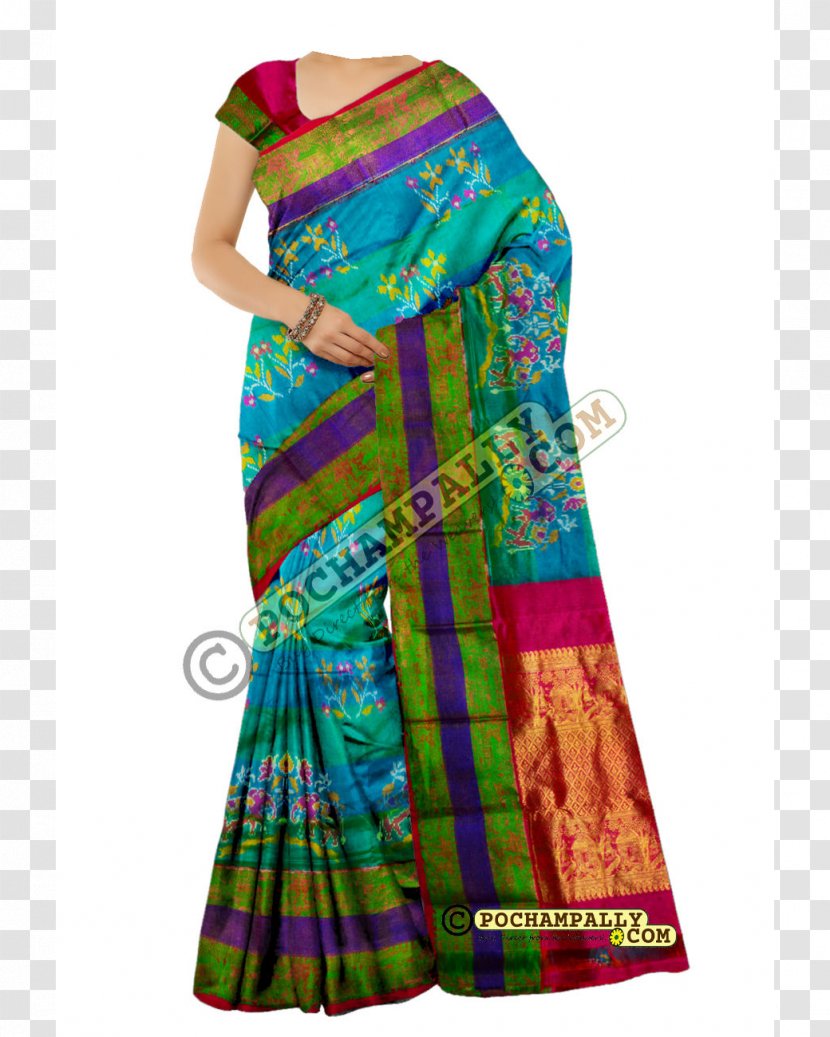 Bhoodan Pochampally Uppada Zari Sari Saree - Kanchipuram - Dress Transparent PNG