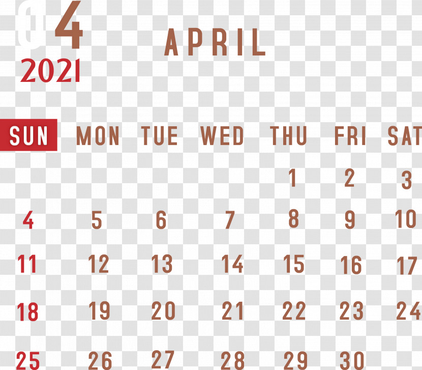 April 2021 Monthly Calendar April 2021 Printable Calendar 2021 Monthly Calendar Transparent PNG