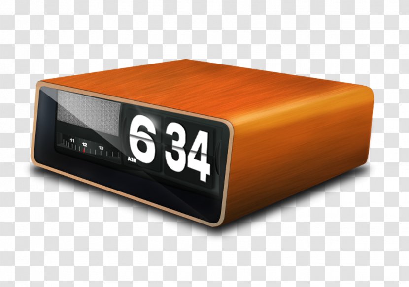 Alarm Clock Flip Digital - Home Appliance - Wooden Desk Table Transparent PNG